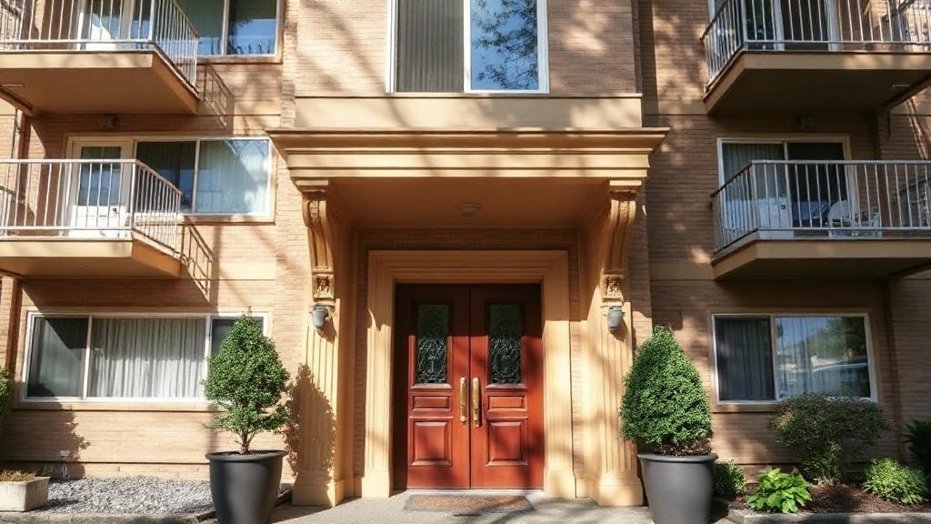 Photo of the entrance door to a multi-apartment building. Photo of the entrance door to a multi-apartment building.фото