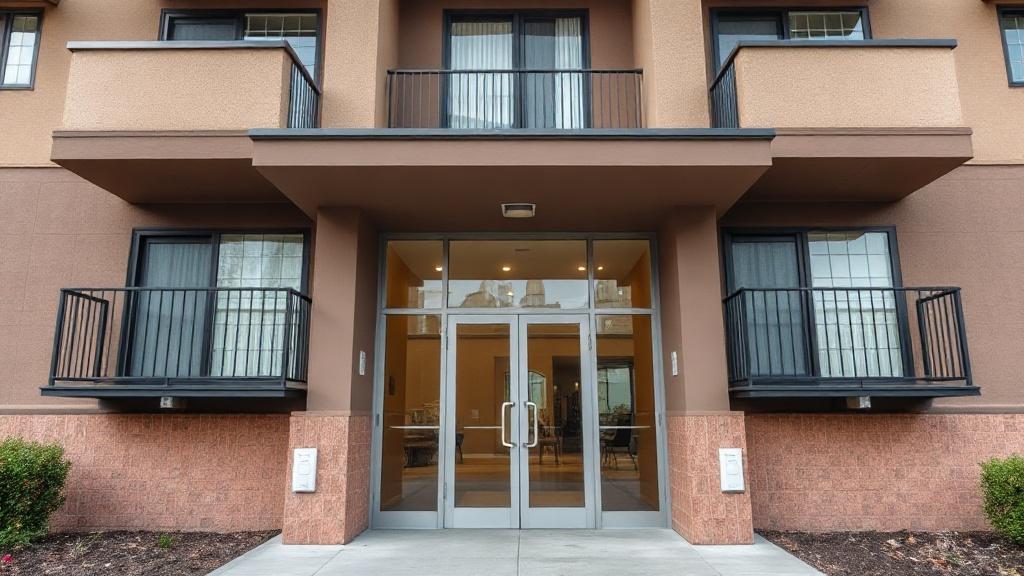 Photo of the entrance door to a multi-apartment building. Photo of the entrance door to a multi-apartment building.фото